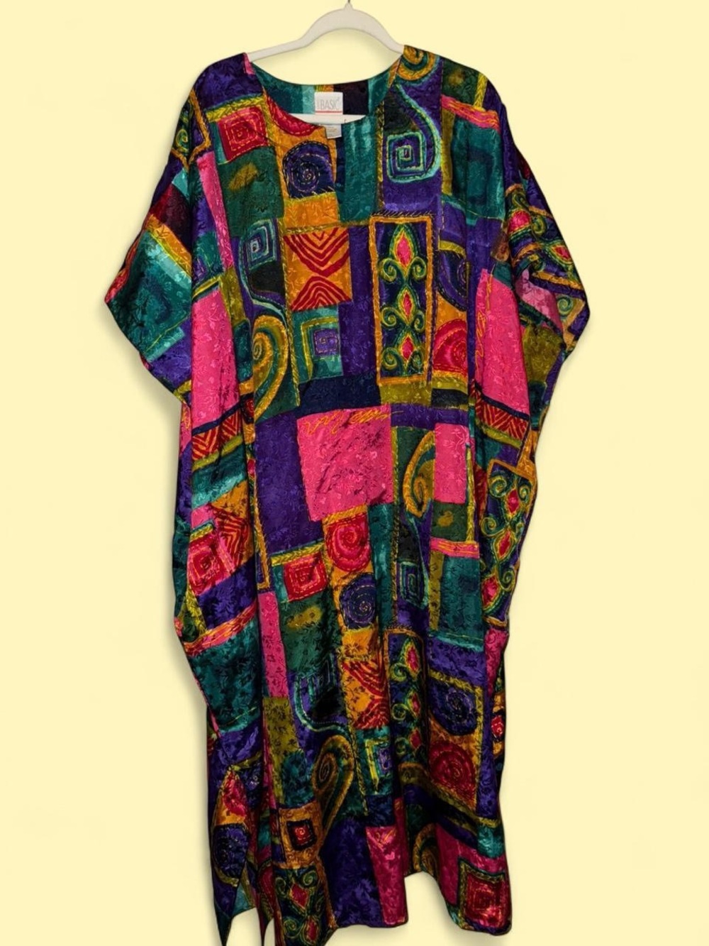 Simply basic abstract colorful maximalist mumu caftan porch dress